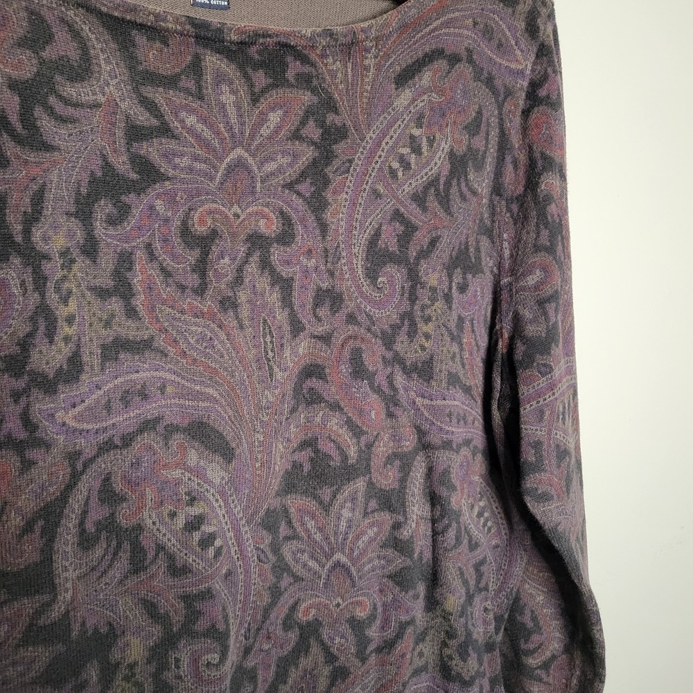 American Living Women's XL Sweater Shirt Top Blouse Brown Purple Black Cardigan‎ - Picture 3 of 11